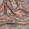 1 Yard Red, Brown & Goldenrod Floral Medallion Silk Chiffon Ornate Black Background, 54 Inches Wide